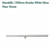 Mondella 1200mm Rumba White Glass floor Grate for bathroom s/s.