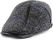 [BESTORI] Men's Newsboy Hats Flat Cap Adjustable Cabbie Driving Hunting Cap Herringbone Tweed Ivy Irish Hats