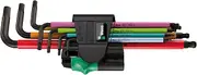 Wera 950/7 Metric BlackLaser Magnetic Hex-Plus L-Key 7-Pieces Set, Multicolour