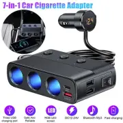 3Way Car Cigarette Lighter Socket Splitter USB Fast Charger Power Adapter 12V