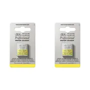 2x Winsor & Newton Pro Watercolour Paint Half Lemon Yellow Nickel Titanate S4