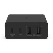 Belkin BoostCharge Pro 4-Port GaN Charger 108W - Black(WCH010auBK) ,2xUSB-C & 2xUSB-A, 2M Cable, Intelligent and Fast Charger, C