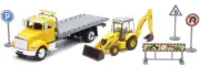 New-Ray 16183 1:43 Peterbilt Rollback with New Holland Backhoe Loader