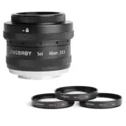 Lensbaby Sol 45mm f/3.5 Lens for Sony E Cameras with Lensbaby 46mm Macro Filters