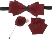 [LIFKOME] 2 Sets Mens Bow Ties Tuxedo Shirt Brooch Tuxedo Brooch Groom Bowtie Wedding Man Handkerchief Cloth Handkerchief Cloth Bow Tie Bow Tie for Men Business Lapel Pin Beard Bow Tie