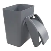 4.2 Gallon/16 Liter Swing-top Lid Garbage Can Grey Plastic Kitchen Trash Bin ...