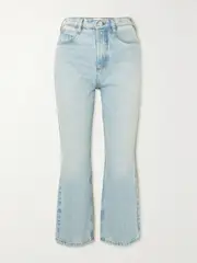 [FRAME] FRAME - Le High 'n' Tight Cropped Distressed High-rise Bootcut Jeans - Light denim - 28 28 Blue