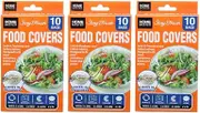 Home Master Food Covers, Lock In Freshness and Reduce Odors, Designed to Fit Most Containers, Bowls and Plates, Food Safe, Assorted Sizes (3)