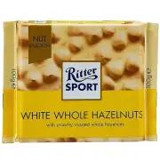 Ritter Sport White Whole Hazelnuts 3.5 Oz / 100 gr (Pack of 10)
