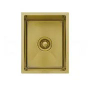 340X440mm Handmade Laundry Kitchen Sink Top/Under Mount Brushed Gold