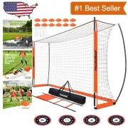 All-in-One Soccer Net Training Set with Agility Ladder and 12 Marker Cones