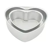2 pcs Aluminum Heart Shaped Cake Pan Set of 6 inch & 8 inch Cake Tin Baking