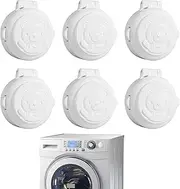Protection Cap, 6 Pcs Child Safety Locks, Light Cover, Button Covers, Guard Dishwasher Safety Lock, Household Appliances Oven Child ABS, Appliance Button Security Lock, Baby Safety Products (White)