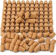 Bercoor 120 Pack #7 Tapered Cork Plugs, Wooden Wine Bottle Cork Stoppers Replacement Corks for Wine Beer Bottles, DIY Crafts, 0.8 x 0.6 x 1 Inch