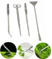 Aquarium Kit Aquatic Plant Set 4 Tools Tweezers Scissor Spatula Auto Fish Feeder