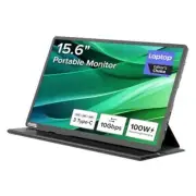 USB C Portable Monitor 15.6 Inch, 100W Pass-Through Charging for Your Laptop