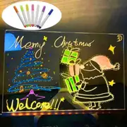 Led Note Board With Colors, 2024 New Glowing Acrylic Message Marker Board With Light, Light Up Dry Erase Board With Stand As A Glow Memo Letter Boa...