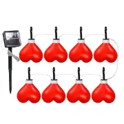 1 To 8 Solar Red Love Valentine's Day Courtyard Garden Decorative Love Chandelier Lights Outdoor Garden Lamp for Holiday
