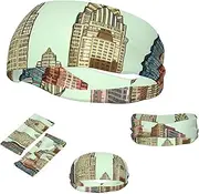 FJWSLCH Austin Texas Headbands for Women Men Non Slip Workout Sweatbands Adjustable Sports Hair Bands Elastic Head Bands Moisture Wicking Hairband for Running, Cycling, Yoga, Spa