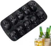 3D Skull Ice Cube Tray Silicone Ice Cube Tray Mould Black Ice Cube Shape Skul...