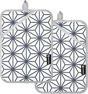 Kitchen Pot Holders Heat Resistant Blue and White Vintage Floral Potholders with Pockets Hot Pan Holders Oven Mitts 2 Pack