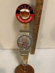 POKRO BREWING CAVEMAN ALE draft beer tap handle. INDIANA CLOSED