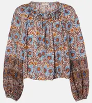 [Ulla Johnson] Ulla Johnson Silva printed cotton-blend blouse AU 12 multicoloured