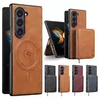 Detachable Wallet Zipper Pocket Leather Case For Samsung Galaxy Z Fold 6 5 4 3
