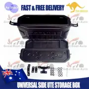 1xUte Tub Storage Box Side Universal Tool Box Lockable Trailer Black Single Both