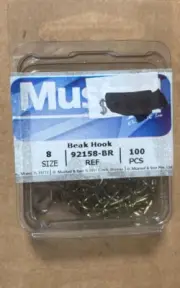 Mustad Hooks Beak Hook 92158-BR 100s Sz8 NIP