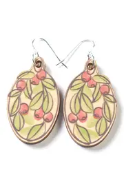 Wooden Lilly Pilly Wood Earrings--POL-EAWOLIL01