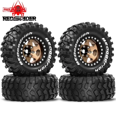 1.9" RC Beadlock Wheels | Metal Rim Tire Set for 1/10 TRX4 Axial D90 RC Crawlers