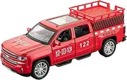 Die-cast 1:32 Aerial Work Truck Lift Truck Alloy Diecast Car Model 5 Doors Opened Pull Back Sound Light Simulation Vehicle Miniature Vehicle(Red)