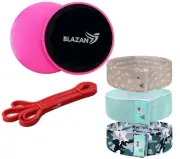 Core Sliders Gliding Training Discs Booty Bands Resistance Gym Exercise Set NEW