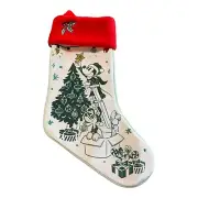 Disney Parks Mickey & Friends Christmas Stocking NWT Holiday Xmas White & Red