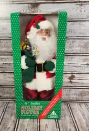 Vtg HOLIDAY CREATIONS 14” Stuffed Holiday Santa Christmas Posable Arms Legs NEW