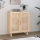 vidaXL Sideboard Brown 60x30x70 cm Solid Wood Pine and Natural Rattan BMG