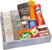 Ghasitaram Gifts Jaiccha Colourful Hamper Basket of 12 Holi Goodies