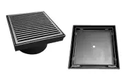 Black Stainless Steel Small Floor Wastes Tile Insert/Heelguard