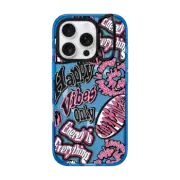iPhone 16 Pro Impact Ring Stand Case MagSafe Compatible Happy Vibes Collage