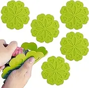 EZONEDEAL Flower Silicone Pot Holder for Kitchen Table Mat, Non Slip Heat Resistant Mat Coaster Placemat, Trivet Mat, Jar Opener, Spoon Rest, Hot Pads for Kitchen - Trivets for Hot Dishes (5, Green)