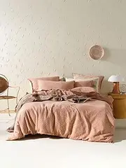 [Linen House] Raquelle Quilt Cover Set, Pink Clay, Queen Bed