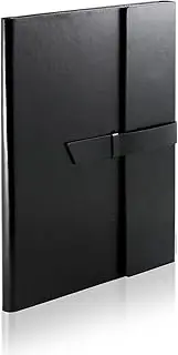 Gallaway Leather Padfolio Portfolio Writing Pad Folder fits Letter, Legal, A4 Notepads and Notebooks, Perfect Professional Document Organizer for Resumes, Interviews Business Meetings (Black)