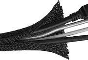 Self-Wrap Cable Sleeve, 6.6ft(2M) Cable Organizer, Wire Protector Cable Wrap Cover for Computer, TV, Electronic Products, Braided Cord Management for Home and Office- 1/2 inch Inner Diameter (Black)