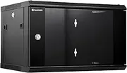 RackPath 6U Wall Mount Network Rack Cabinet – Quiet Cooling Fan, Locking Glass Door, 17.7" Deep (450mm), Removable Locking Side Panels, Fits 19" IT & A/V Equipment