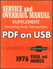 Vega and Monza Shop Manuals on USB 1974 1975 1976 1977 Repair Service
