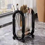 Cozioz Makeup Organizer Brush Holder – Large Capacity Cosmetics Storage Box for Vanity, Desktop, and Bathroom Countertop – Makeup Brushes Container (Black)