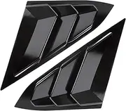 Side Window Rear Spoiler Triangle Louvers Scoop Cover Trim Compatible for Ho/nda Civic Sedan 2016-2019 Black/Carbon Fiber Look(Glossy Black)