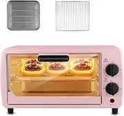 Oven Toaster Countertop Mini Oven Compact 9L Large Capacity Intelligent Timing Temperature Control Compact Mini Electric Oven 750w Includes Bake Pan Broil Rack (Color : Pink)