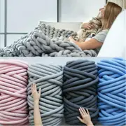 500g/1kg Diy Chunky Yarn Jumbo Knit Giant Arm Knitting Blanket Thick Weaving Manual Pink